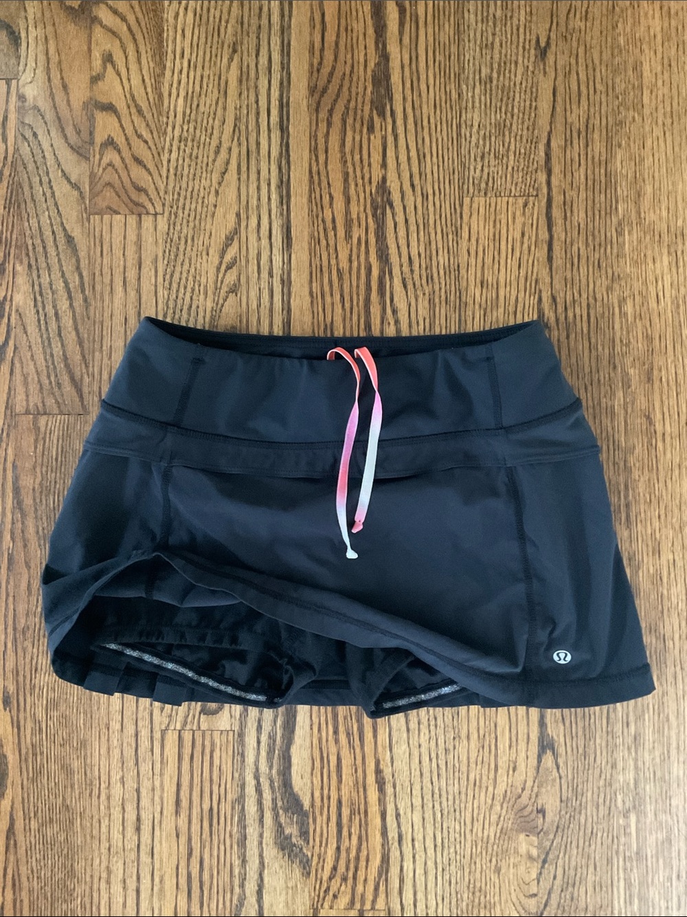 Lululemon Black Skort with Pink Gradient Drawstring